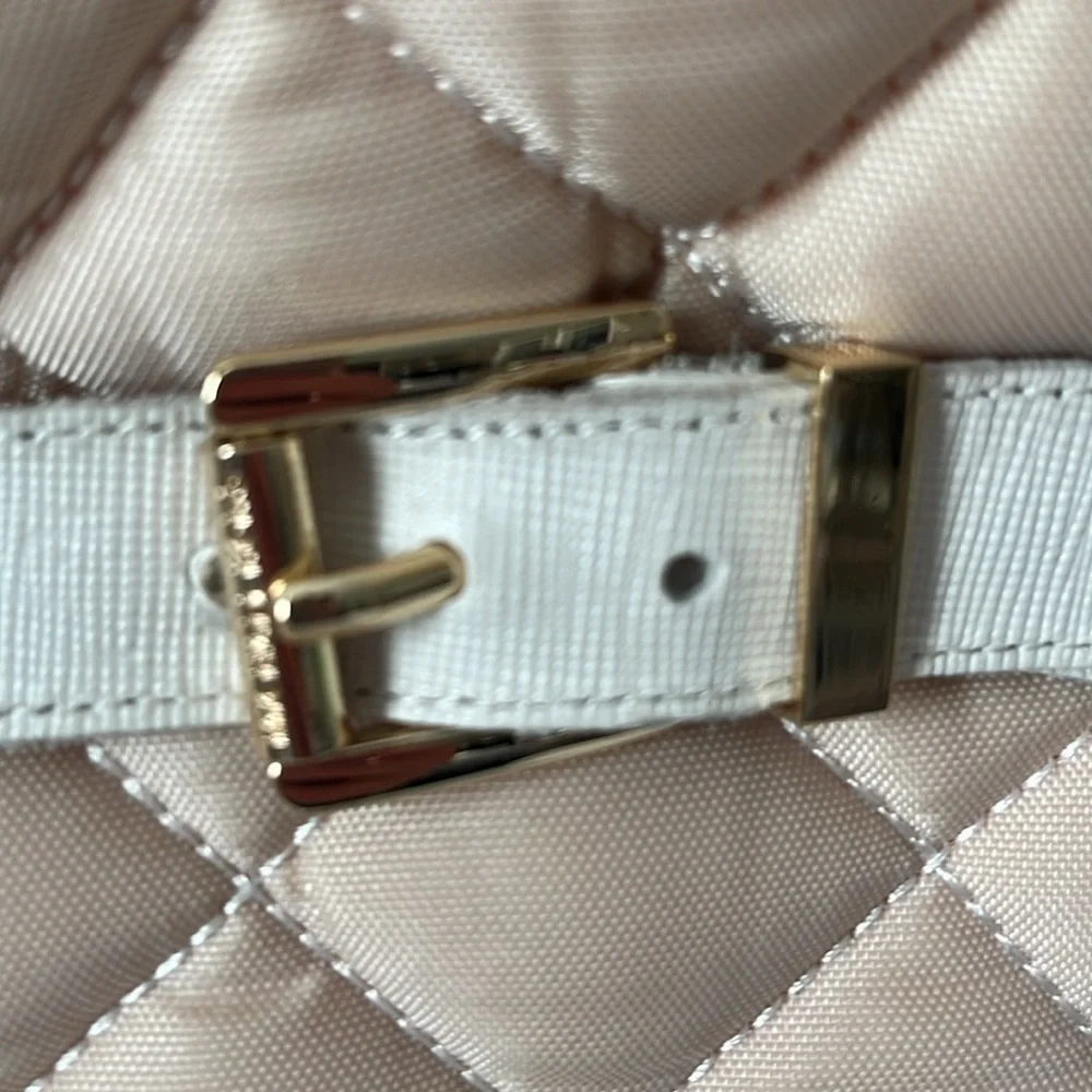 Michael Kors Fulton Quilted Rubber boots Size 10 Beige Cream Gold Like new - Picture 13 of 16